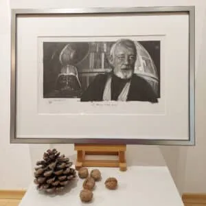 Robert Bailey A Presence In The Force Bleistiftzeichnung 40 x 53 cm mit Rahmen Unikat