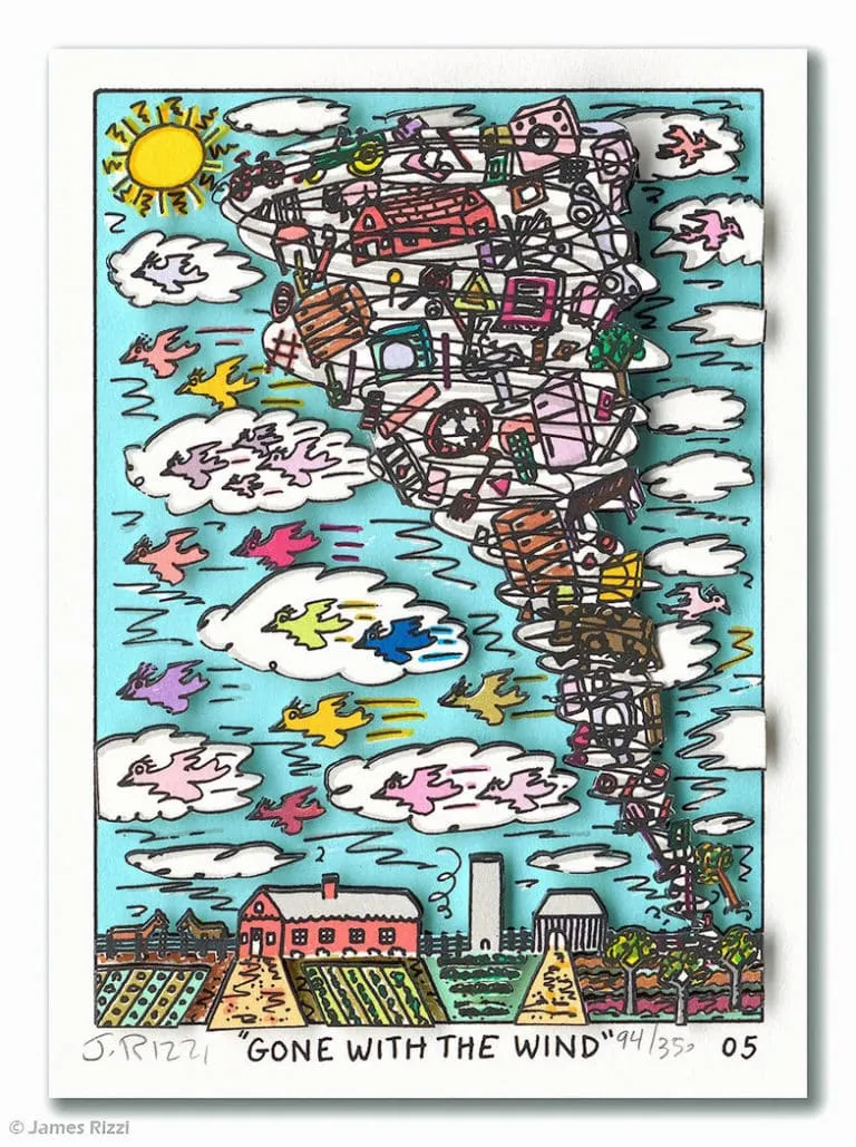 James Rizzi Gone With The Wind, 1905 mit Passepartout Auflage 324/350 handsigniert 40 x 30 cm