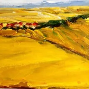 Steinbrecher Puck Landschaft mit Dorf, 2012 Acryl auf Karton Maße 30 x 27 cm