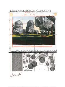 Christo Wrapped Trees IV handsigniert 40 x 30 cm