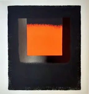 Rupprecht Geiger Original Siebdruck, gedruckt bei Laube, München Dem Werksverzeichnis Druckgrafik 1948-1972 Art Press Verlag entnommen. 29,5 x 27,5 cm Auflage 2000