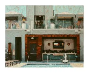 Ralph-J. Petschat Poolbar Acryl, Papier auf Leinwand 80 x 100 cm Unikat