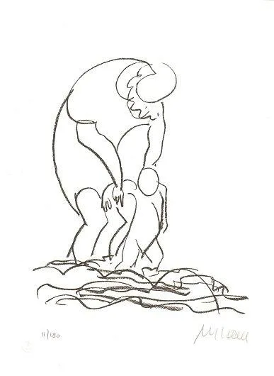 Armin Mueller-Stahl Am Meer Lithografie 31 x 22 cm Auflage 180 Ex.