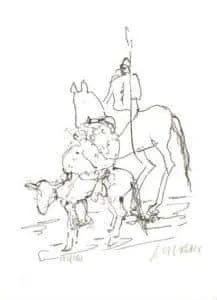 Armin Mueller-Stahl Don Quijote Lithografie 29 x 22 cm Auflage 180 Ex.