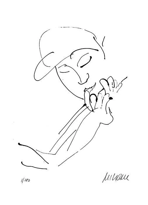 Armin Mueller-Stahl Geigerin Lithografie 29 x 22 cm Auflage 180 Ex.