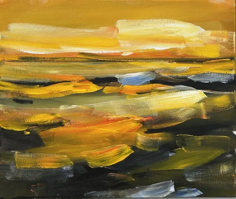 Puck Steinbrecher Abendmoor III, 2023 Acryl auf Leinwand 50 x 60 cm Unikat