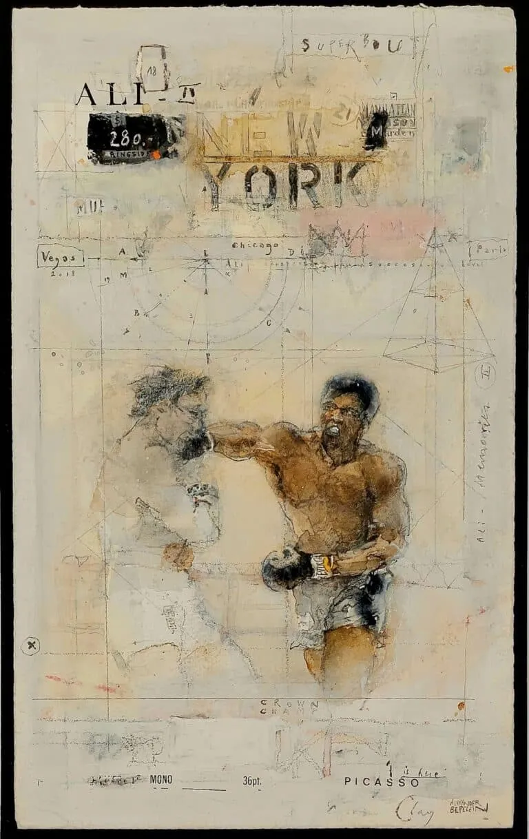 Alexander Befelein Ali II Mischtechnik auf Papier ca. 28,5 x 17,5 cm Unikat