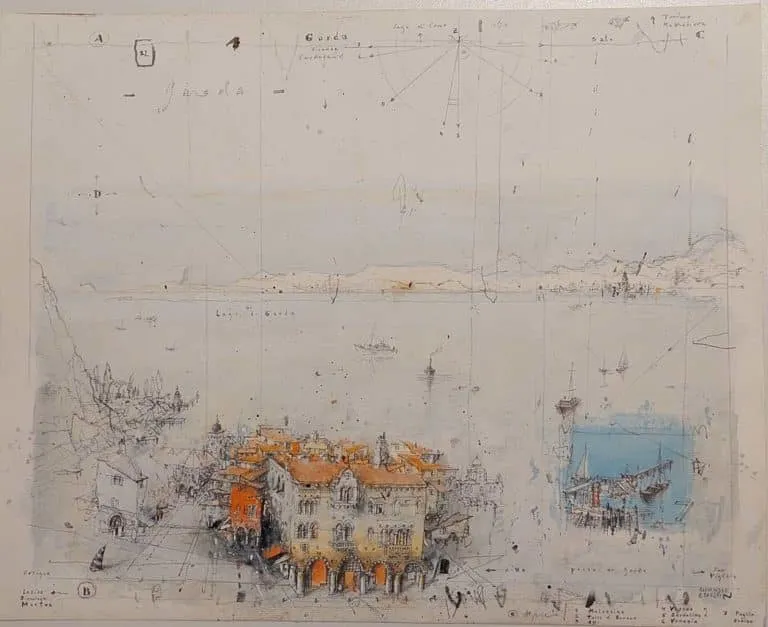 Alexander Befelein Garda - Veneto, 2022 Mischtechnik Maße 26 x 32 cm Unikat