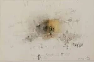 Alexander Befelein To Leonard Cohen Zeichnung/Aquarell/Gold 23,5 x 15 cm Unikat