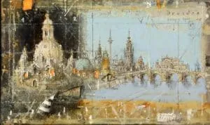 Alexander Befelein Mini Dresden Mischtechnik/Karton 6 x 10 cm Unikat