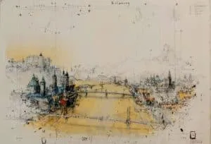 Alexander Befelein Salzburg Mischtechnik/Papier Maße 19 x 28 cm Unikat