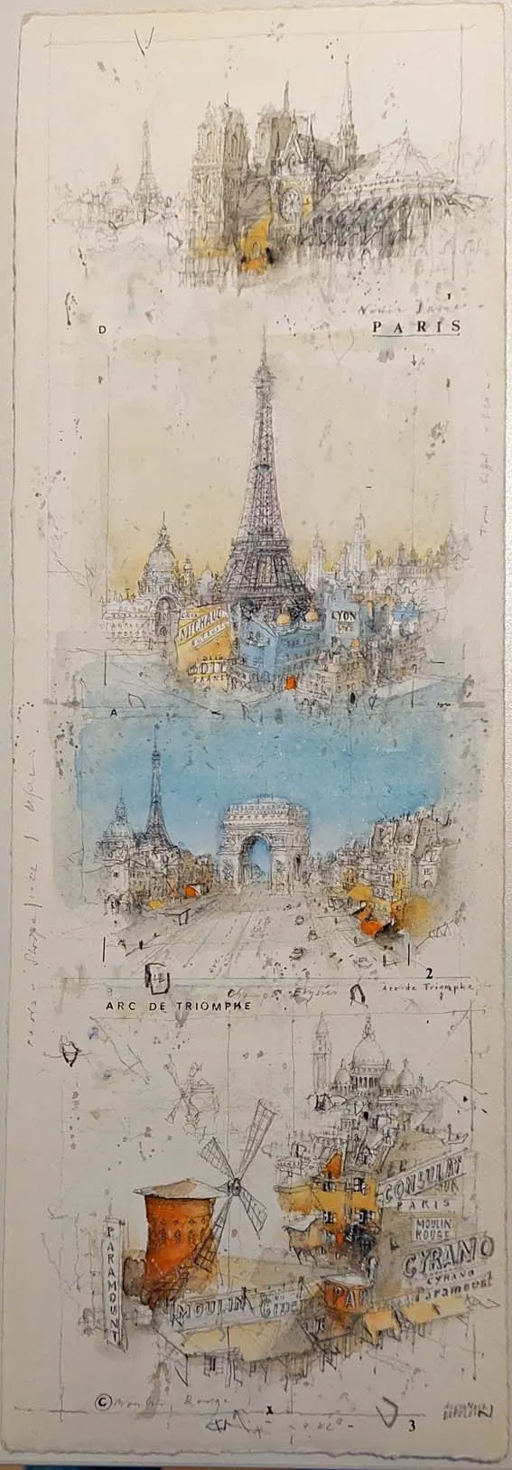 Alexander Befelein Paris Stripe, 2022 Mischtechnik Maße 49,5 x 17 cm Unikat