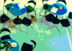 Konrad Winter Café, 2012 Autolack auf Aluminium 83 x 117 cm Unikat