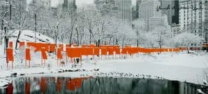Christo The Gates, Skyline im Schnee Christo & J-C, Print, Foto W. Volz signiert