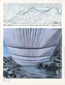 Christo Over the River II Underneath Print signiert und verso nummeriert