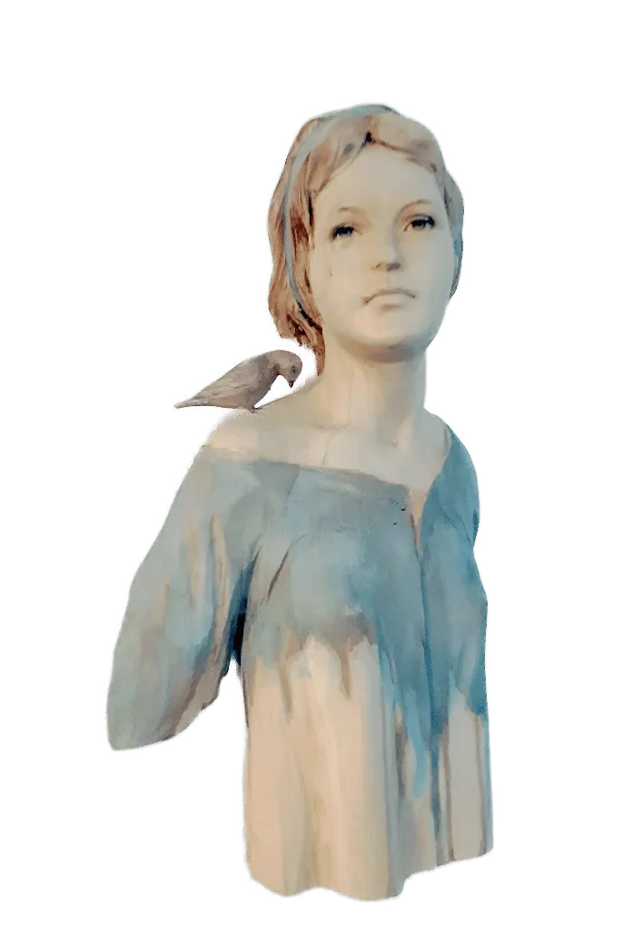 Leo Ferdinando Demetz Aschenputtel Lindenholz, Farbe Höhe ca. 57 cm Unikat