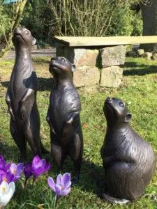 Wolfgang Lamché Erdmännchen Bronze Auflage 12 Ex. Höhe Erdmännchen li. ca. 45 cm