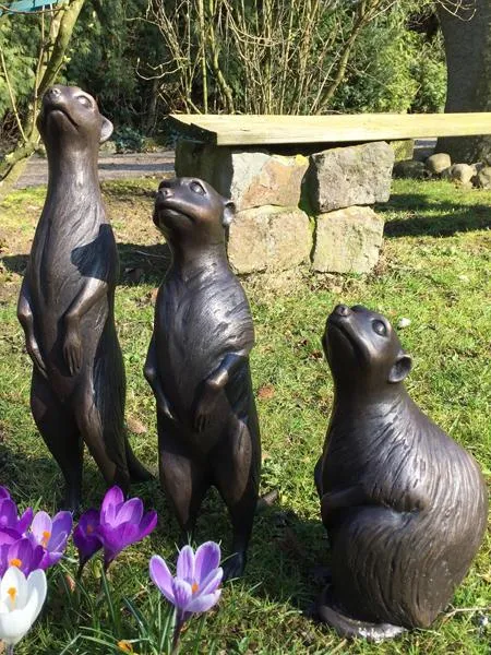 Wolfgang Lamché Erdmännchen Bronze Auflage 12 Ex. Höhe Erdmännchen li. ca. 45 cm