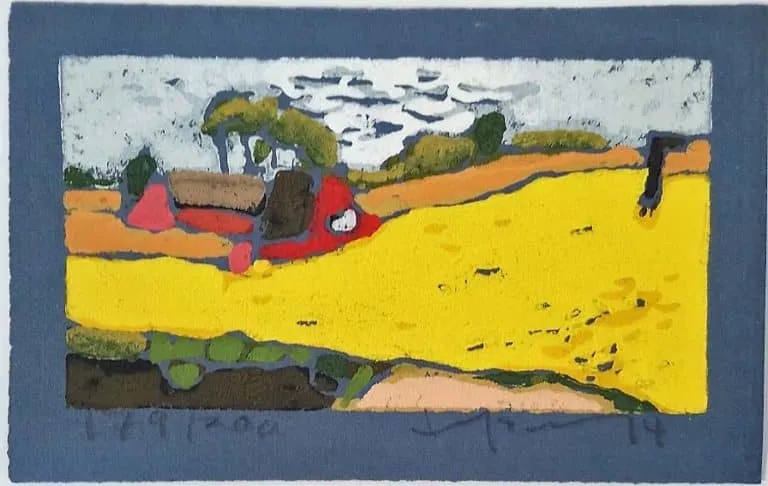 Klaus Fußmann Raps bei Düstnishy Linoldruck