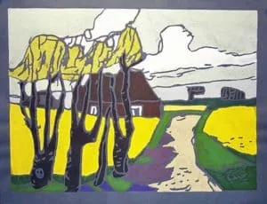 Klaus Fußmann Raps bei Pinky Linoldruck