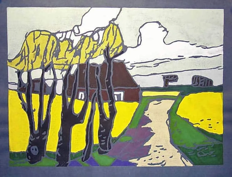 Klaus Fußmann Raps bei Pinky Linoldruck