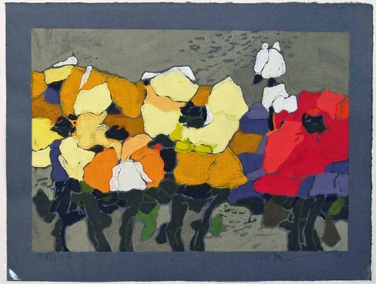 Klaus Fußmann Rosen Linoldruck