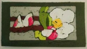 Klaus Fussmann Apfelblüten Linoldruck