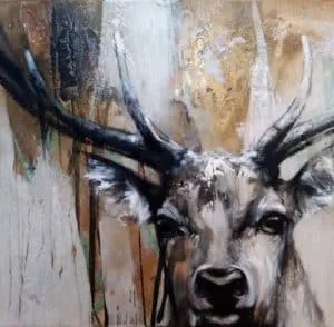 Ilona Griss-Schwärzler deer gold Mischtechnik/Leinwand 80 x 80 cm Unikat