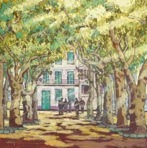 Ulrich Hartig Place du Village Mischtechnik/Leinwand