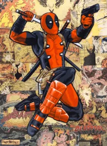Randy Martinez Deadpool Collage/Holz 61 x 45,5 cm Unikat
