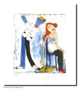 Janosch Die Geliebte aus Russland Farbradierung Auflage e.a. Blattmaß ca. 34 x 28 cm