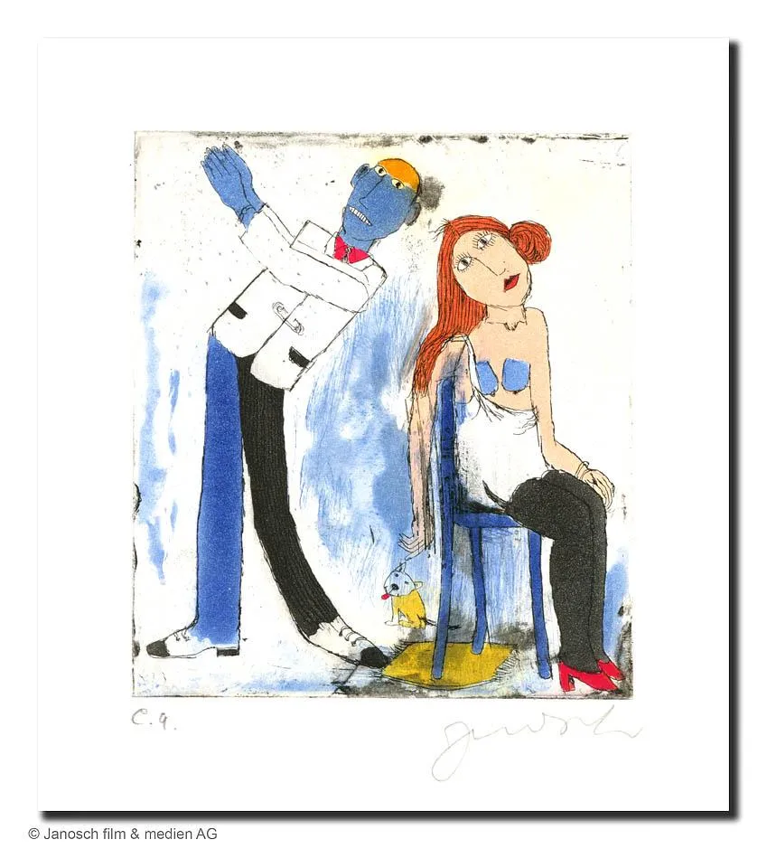 Janosch Die Geliebte aus Russland Farbradierung Auflage e.a. Blattmaß ca. 34 x 28 cm