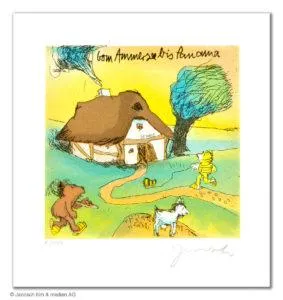 Janosch Vom Ammersee bis Panama Farbradierung Auflage 199 Ex. mit Passepartout 45 x 55 cm