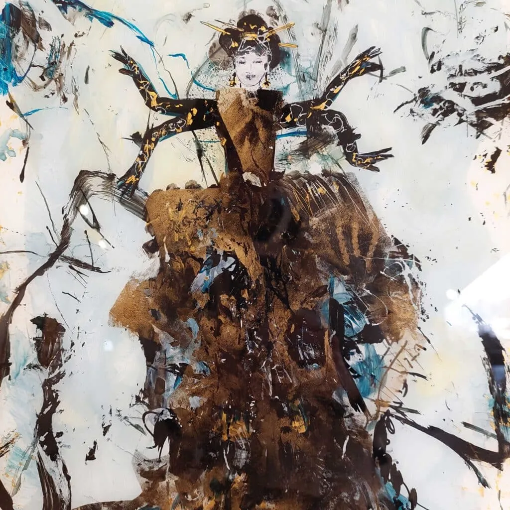 Monika Kaiblinger Göttin Acryl auf Glas Maße 50 x 40 cm