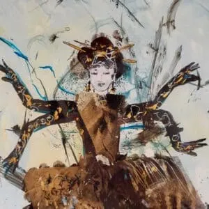 Monika Kaiblinger Göttin Acryl auf Glas Maße 50 x 40 cm