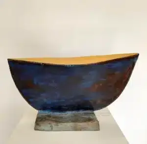 Basilius Kleinhans Boot Bronze, Blattgold, Farbe 36 x 67 x 20 cm Unikat