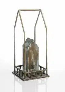 Basilius Kleinhans Haus im Haus Bronze, Blattgold 44 x 20 x 20 cm Unikat