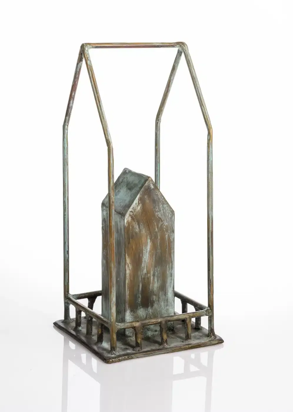 Basilius Kleinhans Haus im Haus Bronze, Blattgold 44 x 20 x 20 cm Unikat
