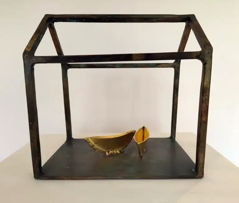 Basilius Kleinhans Hochzeit Bronze, Blattgold 31 x 31 x 20 cm Unikat