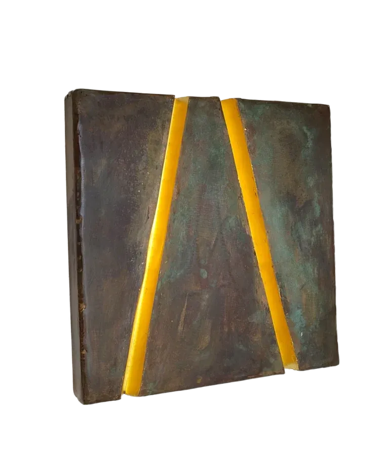 Basilius Kleinhans Lichtspuren Bronze, Blattgold 31 x 31 x 4 cm Unikat