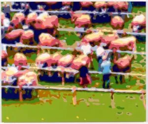 Konrad Winter Kuhhandel Autolack auf Aluminium 100 x 120 cm Unikat