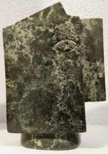 Washington Musonza Cubistic Head Skulptur aus Serpentin Höhe 32 cm