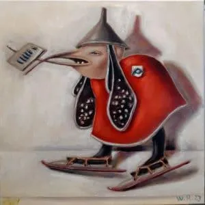 Andreas Schiller Ölgemälde WR 23, Hieronymus Bosch-Zitat