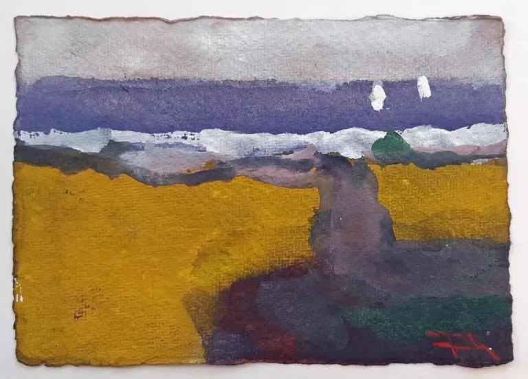 Klaus Fußmann Zwei Segler auf der Ostsee, 2019 Gouache 10 x 15 cm Unikat