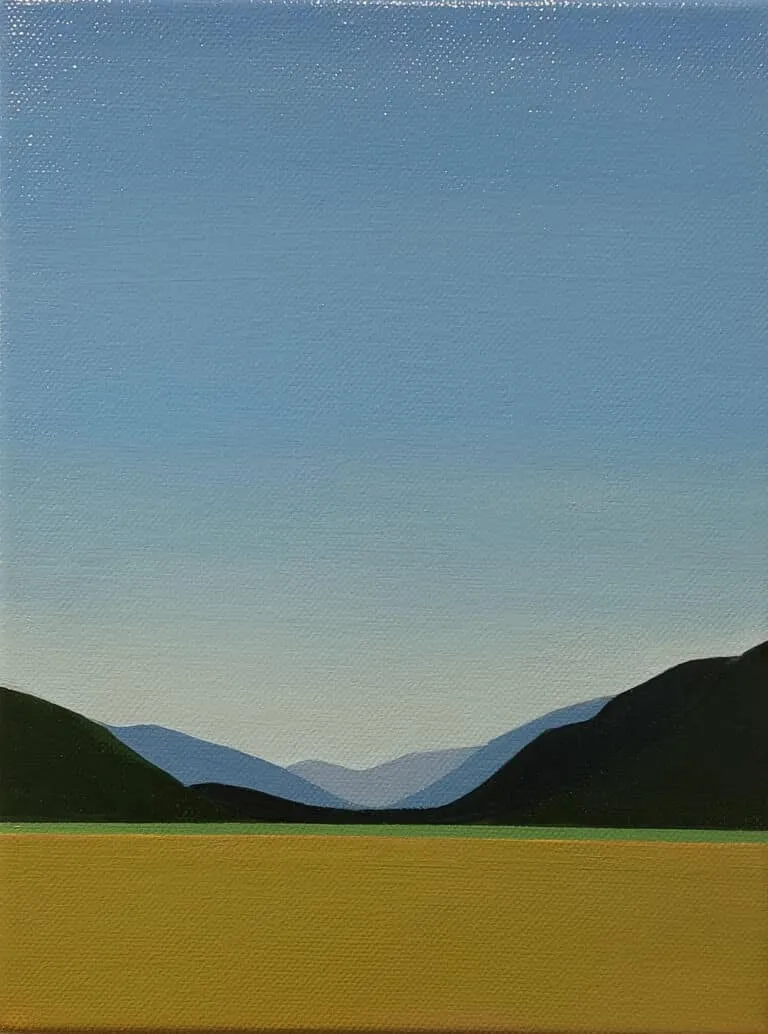 Sun Yun Park Imagiscape, ocker Acryl/Leinwand 24 x 18 cm Unikat