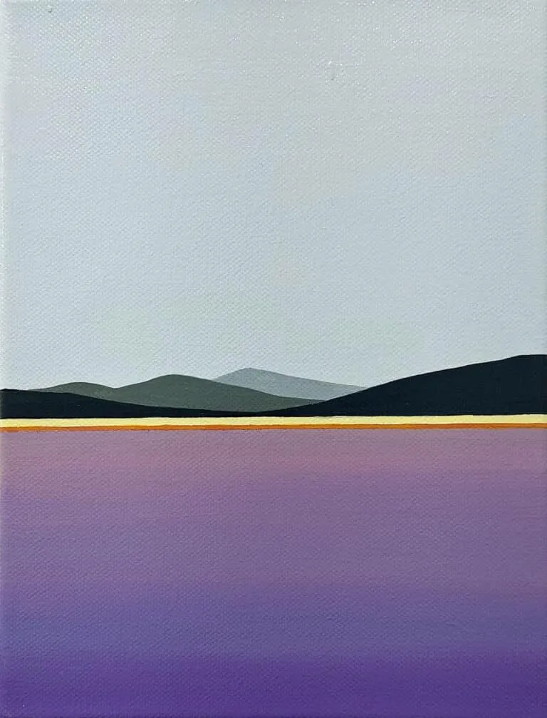 Sun Yun Park Imagiscape, lila Acryl/Leinwand 24 x 18 cm Unikat