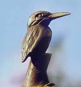 Wolfgang Lamché Eisvogel Bronze Auflage 99 Ex. Höhe ca. 18 cm