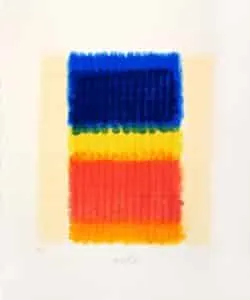 Heinz Mack Blau begegnet Rot, 2018 Siebdruck mit 15 Sieben Aufl. 35/70 60 x 50 cm