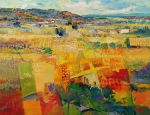 Mario Malfer Paessaggio verde Öl auf Leinwand 40 x 50 cm Unikat