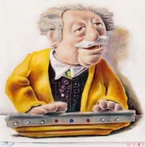 Andreas Schiller WY 17, Muppet Opa Waldorf Ölgemälde